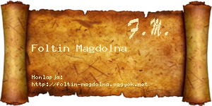 Foltin Magdolna névjegykártya